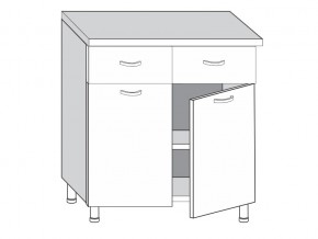 2.80.22 Шкаф-стол на 800мм с 2-я ящиками и 2-мя дверцами в Бакале - bakal.mebel74.com | фото