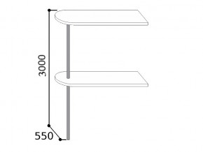 6.1100  Стойка барная 1100 на трубе (h3000мм), ЛДСП/ПФ 26мм в Бакале - bakal.mebel74.com | фото