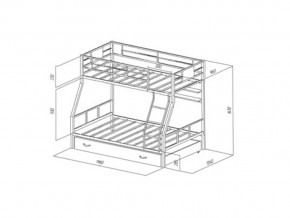 Двухъярусная кровать Гранада 1 ПЯ Черная в Бакале - bakal.mebel74.com | фото 2