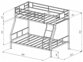 Двухъярусная кровать Гранада 1 Серая в Бакале - bakal.mebel74.com | фото 2