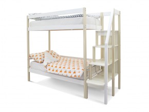 Двухъярусная кровать Svogen бежево-белый в Бакале - bakal.mebel74.com | фото