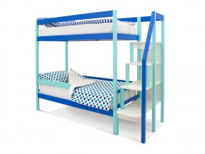 Двухъярусная кровать Svogen с бортиком мятно-синий в Бакале - bakal.mebel74.com | фото