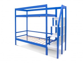 Двухъярусная кровать Svogen с бортиком синий в Бакале - bakal.mebel74.com | фото 2