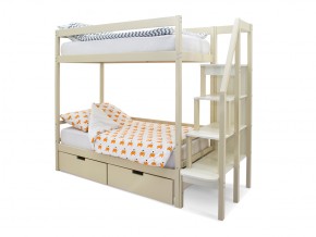 Двухъярусная кровать Svogen с ящиками бежевый в Бакале - bakal.mebel74.com | фото 1