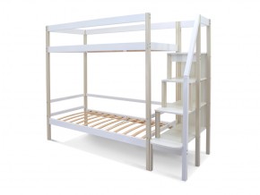 Двухъярусная кровать Svogen с ящиками и бортиком бежево-белый в Бакале - bakal.mebel74.com | фото 2