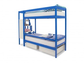 Двухъярусная кровать Svogen с ящиками и бортиком синий в Бакале - bakal.mebel74.com | фото 4