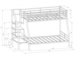 Двухъярусная кровать Толедо 1 Я Черный-Дуб молочный в Бакале - bakal.mebel74.com | фото 2