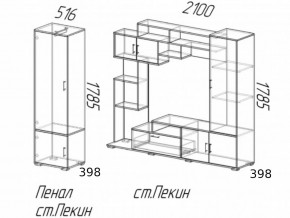 Гостиная Пекин с пеналом Ясень Шимо в Бакале - bakal.mebel74.com | фото 2