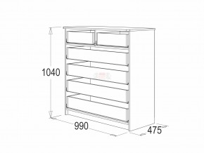 Комод 6 фант венге-млечный дуб в Бакале - bakal.mebel74.com | фото 3