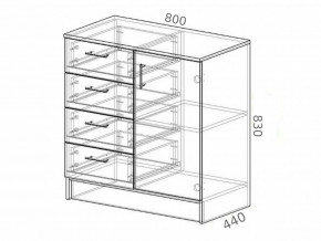 Комод К800-1Д ЛДСП белый в Бакале - bakal.mebel74.com | фото 2