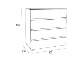 Комод Лотос с 4-мя ящиками Дуб Крафт в Бакале - bakal.mebel74.com | фото 2