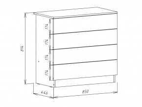 Комод Mamamia 4 ящика Т 09-8-4 Дуб сонома-Белый в Бакале - bakal.mebel74.com | фото 2