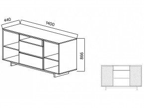 Комодино Moderno-1400 Ф4 в Бакале - bakal.mebel74.com | фото 4