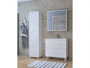 Комплект мебели в ванную Geometry 800 белый с пеналом в Бакале - bakal.mebel74.com | фото