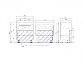 Комплект мебели в ванную Grani 750 дуб сонома напольный в Бакале - bakal.mebel74.com | фото 3