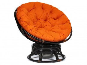 Кресло-качалка Papasan w 23/01 B с подушкой Antique brown, ткань Оранжевый в Бакале - bakal.mebel74.com | фото