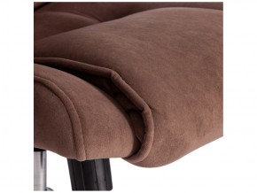 Кресло офисное Bergamo хром флок коричневый в Бакале - bakal.mebel74.com | фото 4