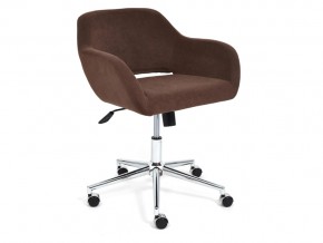 Кресло офисное Modena хром флок коричневый в Бакале - bakal.mebel74.com | фото