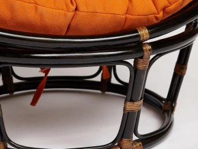 Кресло Papasan 23/01 W с подушкой Antique brown, ткань Оранжевый в Бакале - bakal.mebel74.com | фото 3