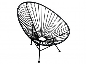 Кресло Ракушка с ротангом чёрный в Бакале - bakal.mebel74.com | фото 1