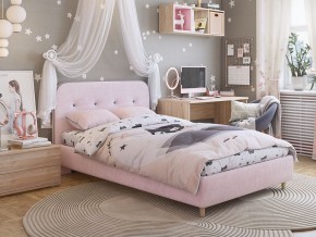 Кровать 1200 Лео велюр нежно-розовый в Бакале - bakal.mebel74.com | фото 4