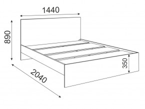 Кровать 1400 Осло модуль М13 с настилом Лайт Белый в Бакале - bakal.mebel74.com | фото 2