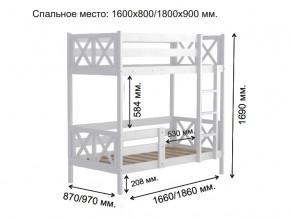 Кровать 2-х ярусная Аист-2 Классика белый 1600х800 мм в Бакале - bakal.mebel74.com | фото 2