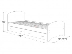 Кровать-6 одинарная с 2-мя ящиками 800*2000 млечный дуб в Бакале - bakal.mebel74.com | фото 2
