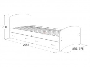 Кровать-6 одинарная с 2-мя ящиками 900*2000 млечный дуб в Бакале - bakal.mebel74.com | фото 2