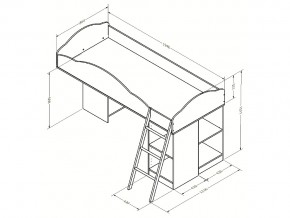 Кровать чердак Дюймовочка 5.1 Салатовый в Бакале - bakal.mebel74.com | фото 2