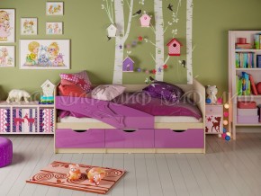 Кровать Дельфин 1600 Фиолетовый металлик в Бакале - bakal.mebel74.com | фото 1