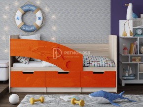 Кровать Дельфин-6 МДФ 1600 Апельсин металлик в Бакале - bakal.mebel74.com | фото