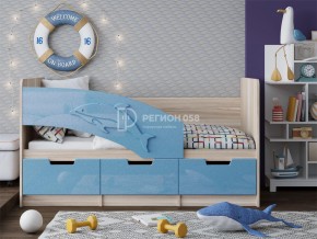 Кровать Дельфин-6 МДФ 1600 Голубой металлик в Бакале - bakal.mebel74.com | фото