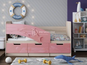 Кровать Дельфин-6 МДФ 1600 Розовый металлик в Бакале - bakal.mebel74.com | фото 1