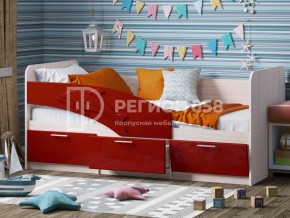 Кровать Дельфин МДФ 1600 Красный металлик в Бакале - bakal.mebel74.com | фото 1