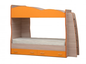 Кровать детская двухъярусная Юниор 1.1 оранжевая в Бакале - bakal.mebel74.com | фото 1
