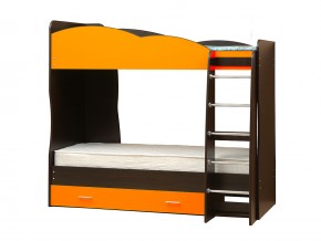 Кровать детская двухъярусная Юниор 2.1 оранжевая в Бакале - bakal.mebel74.com | фото