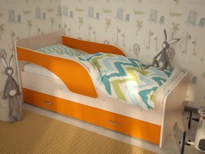 Кровать детская Максимка млечный дуб-оранж в Бакале - bakal.mebel74.com | фото