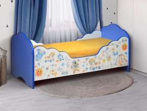 Кровать детская с бортом Малышка №3 700*1400 синяя в Бакале - bakal.mebel74.com | фото