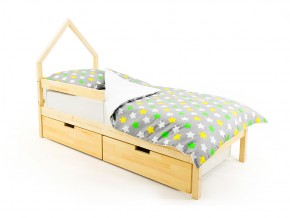 Кровать-домик мини Svogen с ящиками и бортиком натура без покрытия в Бакале - bakal.mebel74.com | фото