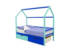 Кровать-домик Svogen с ящиками мятно-синий в Бакале - bakal.mebel74.com | фото