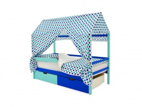 Кровать-домик Svogen с ящиками и бортиком мятно-синий в Бакале - bakal.mebel74.com | фото 5