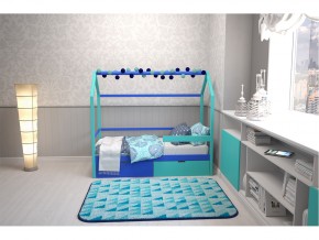 Кровать-домик Svogen с ящиками и бортиком мятно-синий в Бакале - bakal.mebel74.com | фото 6