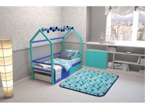 Кровать-домик Svogen с ящиками и бортиком мятно-синий в Бакале - bakal.mebel74.com | фото 7