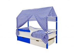 Кровать-домик Svogen с ящиками и бортиком сине-белый в Бакале - bakal.mebel74.com | фото 4