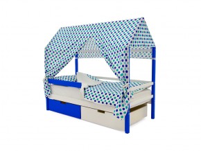Кровать-домик Svogen с ящиками и бортиком сине-белый в Бакале - bakal.mebel74.com | фото 5