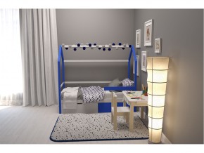 Кровать-домик Svogen с ящиками и бортиком сине-белый в Бакале - bakal.mebel74.com | фото 6