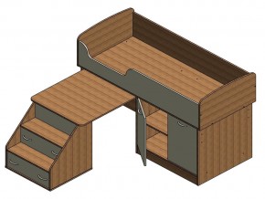 Кровать Дюймовочка 2 Оранжевая в Бакале - bakal.mebel74.com | фото 3