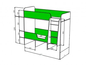 Кровать двухъярусная Малыш двойняшка белый-ирис в Бакале - bakal.mebel74.com | фото 3