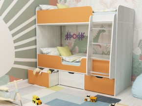Кровать двухъярусная Малыш двойняшка винтерберг-оранжевый в Бакале - bakal.mebel74.com | фото